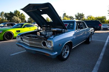 Los Angeles, California, ABD, 12 Ekim 2025 Chevrolet Chevelle Pazar günü Superecar 'da sergilenecek..