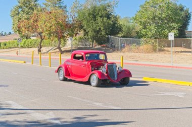 Los Angeles, Kaliforniya, ABD, 12 Ekim 2025 Ford Coupe arabası Superecar Pazar etkinliği sırasında sergilenecek.