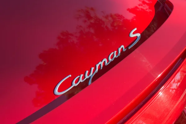 Porsche Cayman S detail on display — Stock Photo, Image