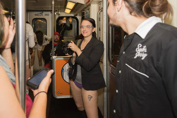 Woman on the subway without pants