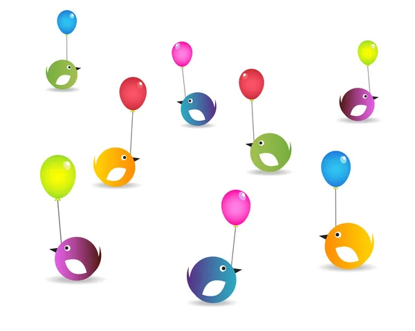 Just the birds and balloons — Stock Vector