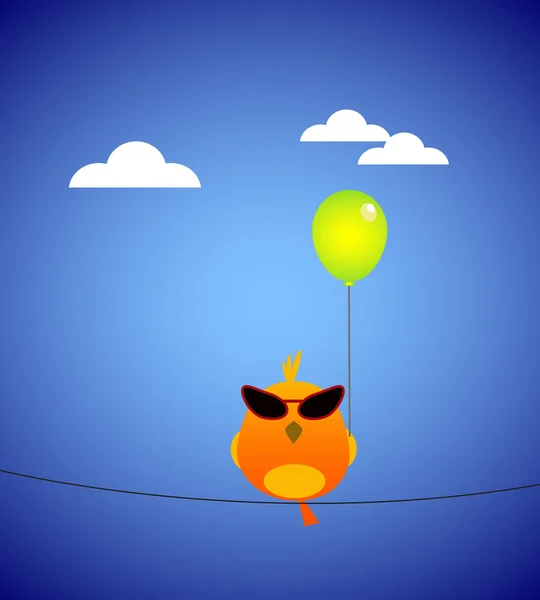 The bird and balloon — Stock Vector