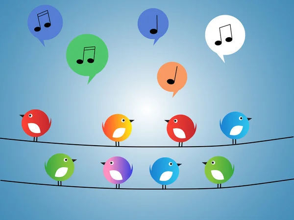 Kuşlar ve müzik notlar