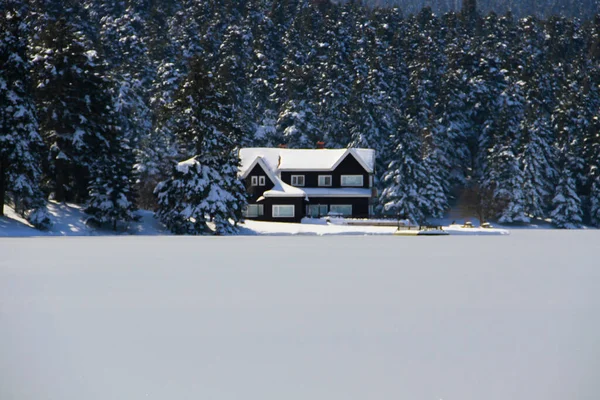 Parque Natural Montañoso Con Lago Bosques Rutas Senderismo Áreas Picnic — Foto de Stock