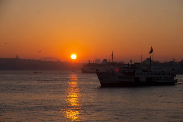 Großstadt Istanbul Und Stadtblick Morgensonnenaufgang — Stockfoto