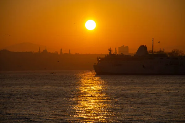 Big City Istanbul City View Morning Sunrise — Stock fotografie