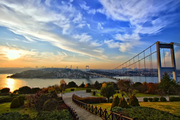 Juli Märtyrerbrücke Ehemals Bosporus Brücke Oder Erste Brücke Mit Bezug — Stockfoto