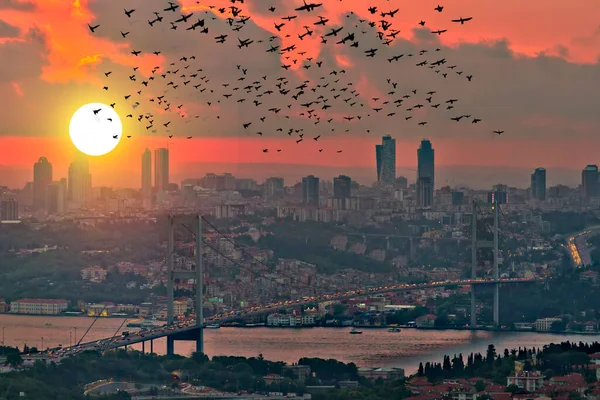 Juli Märtyrerbrücke Ehemals Bosporus Brücke Oder Erste Brücke Mit Bezug — Stockfoto