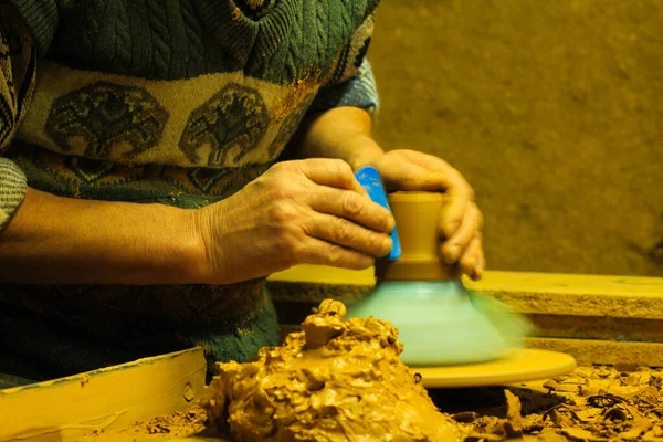 Ferramenta Cerâmica Utensílio Cozinha Geralmente Feito Argila Solo Macio Assado — Fotografia de Stock