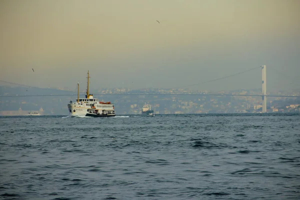 City Lines Ferries Die Veerdiensten Aanbieden Aan Passagiers Bosporus Met — Stockfoto