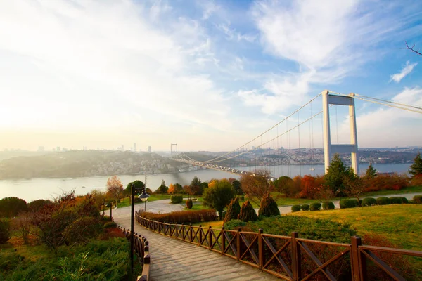 Fatih Sultan Mehmet Köprüsü Stanbul Kavack Hisarist Ilçeleri Arasında Asya — Stok fotoğraf