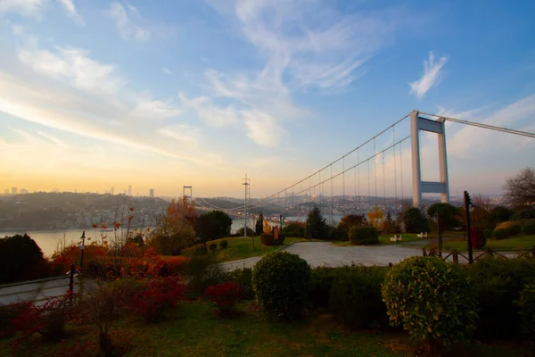 Most Fatih Sultan Mehmet Visutý Most Mezi Městy Kavack Hisarst — Stock fotografie