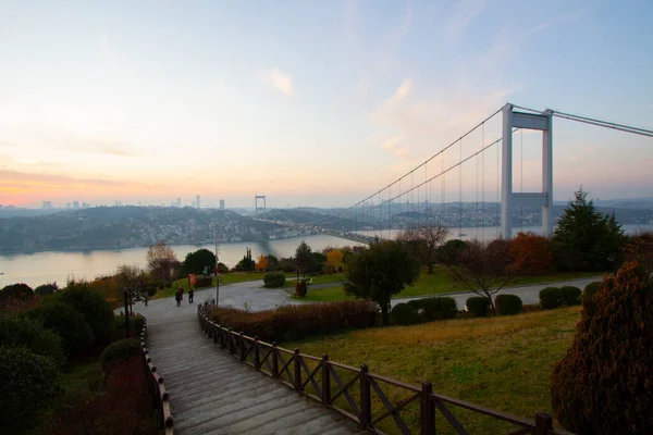 Most Fatih Sultan Mehmet Visutý Most Mezi Městy Kavack Hisarst — Stock fotografie
