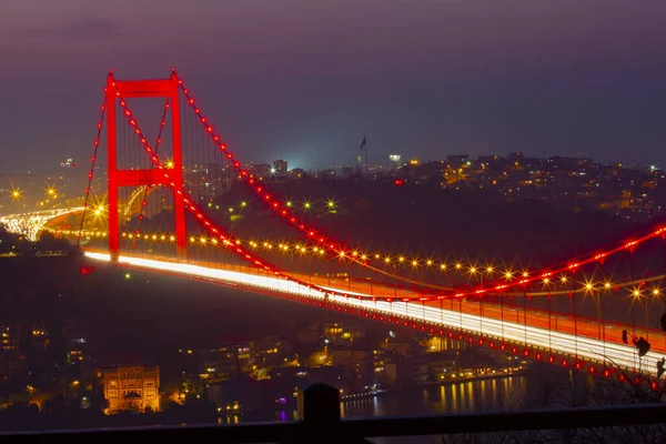 Puente Fatih Sultan Mehmet Puente Colgante Situado Entre Los Distritos — Foto de Stock
