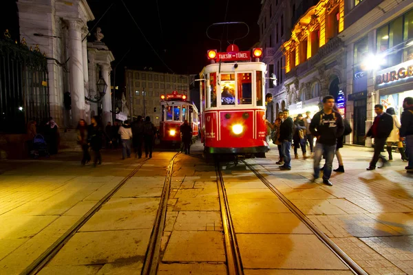 Istiklal Caddesi Istanbul Beyoglu Wijk Tunel Taksim Plein Sinds Het — Stockfoto