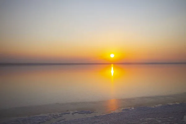 Der Zweitgrößte See Der Türkei Sonnenuntergang Salzsee — Stockfoto