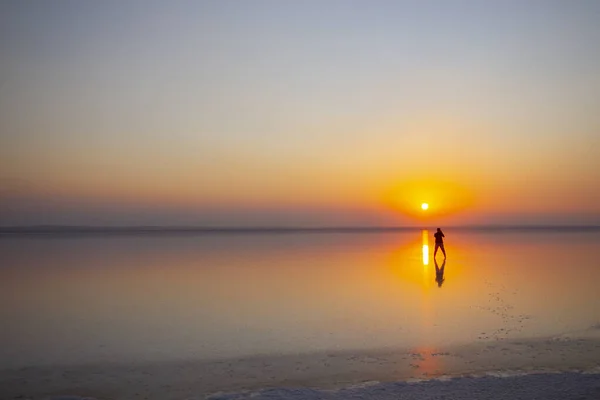 Turkey Second Largest Lake Sunset Salt Lake — Stock Photo, Image