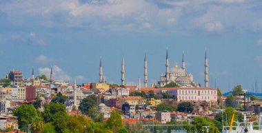 Farklı açılardan, Mavi Cami ve Ayasofya Camisi, Panorama, İstanbul. / Türkiye