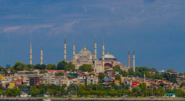 Farklı açılardan, Mavi Cami ve Ayasofya Camisi, Panorama, İstanbul. / Türkiye