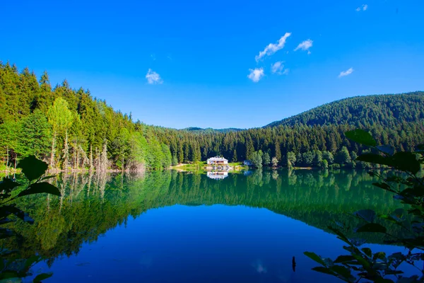 Black Lake 알려져 아르츠빈 사바나 배경을 가지고 호수에 반사되어 — 스톡 사진