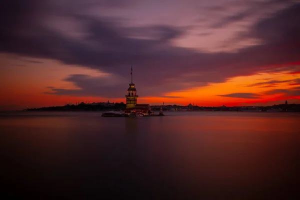 Leány Torony Csodálatos Táj Isztambul Törökország — Stock Fotó