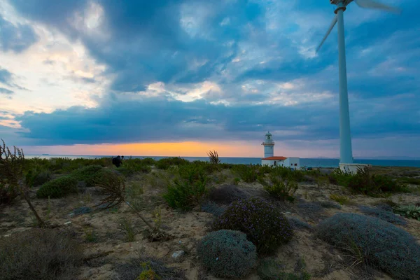 Faro Polente Encuentra Extremo Oeste Bozcaada — Foto de Stock