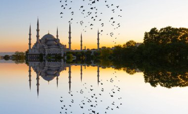 Mavi cami ve Ayasofya Camii yansıması