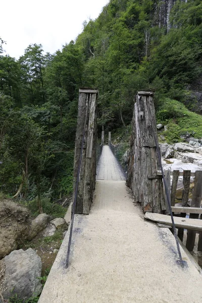 Cascada Mencuna Puentes Piedra Gemela Artvin Arhavi — Foto de Stock