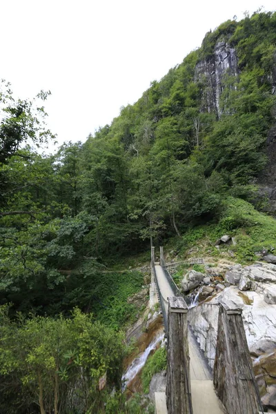 Cachoeira Mencuna Pontes Pedra Gêmea Artvin Arhavi — Fotografia de Stock