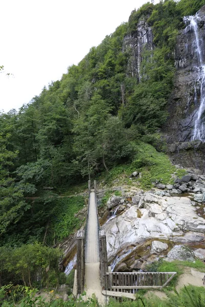 Vattenfall Mencuna Och Broar Tvillingsten Artvin Arhavi — Stockfoto