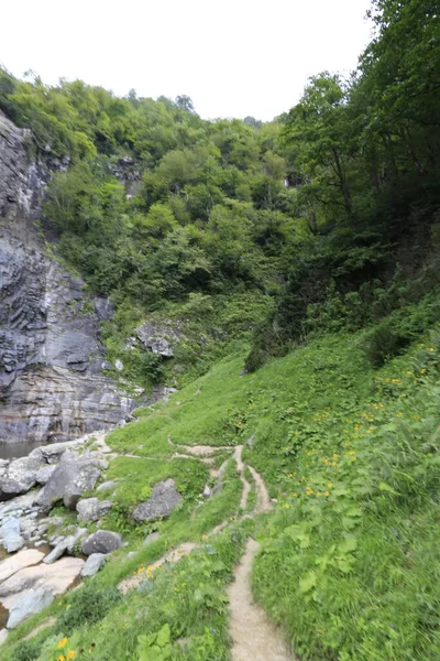 Mencuna Vodopád Twin Kamenné Mosty Artvin Arhavi — Stock fotografie