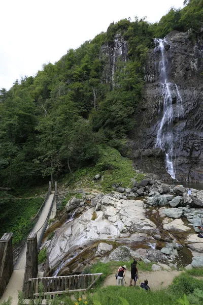 Cascada Mencuna Puentes Piedra Gemela Artvin Arhavi —  Fotos de Stock