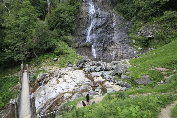 Mencuna Waterfall Twin Stone Bridges Artvin Arhavi — Stock Photo, Image