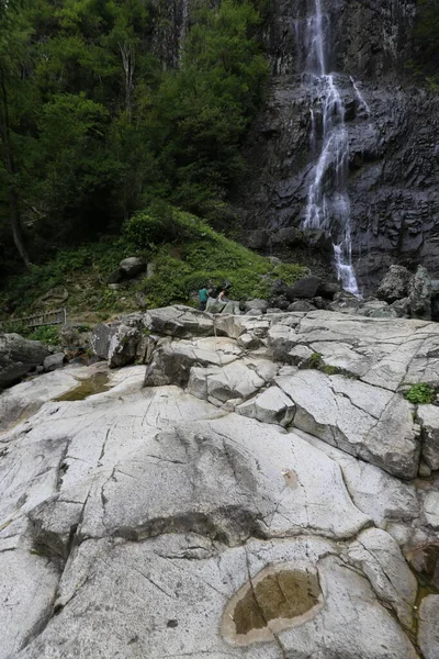 Cascada Mencuna Puentes Piedra Gemela Artvin Arhavi —  Fotos de Stock