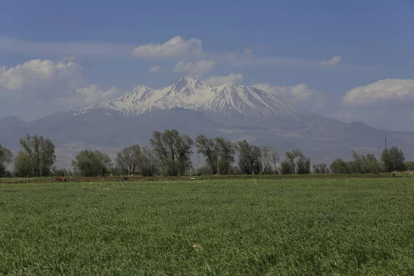 Montaña Erciyes Volcán Localizado Región Central Anatolia Sultansazl Suroeste Kayseri — Foto de Stock