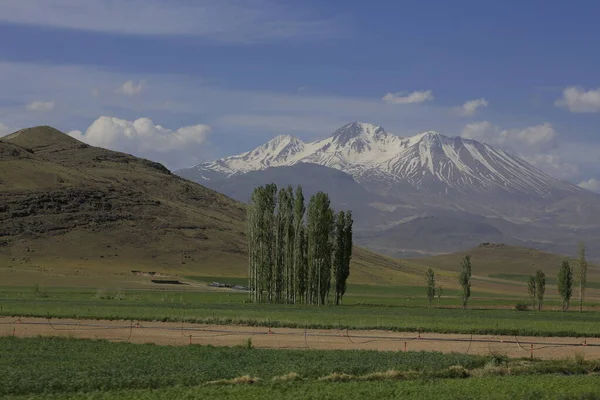 Erciyes Mountain Sopka Nacházející Střední Anatolii Sultansazl Jihozápadně Kayseri Masivní — Stock fotografie