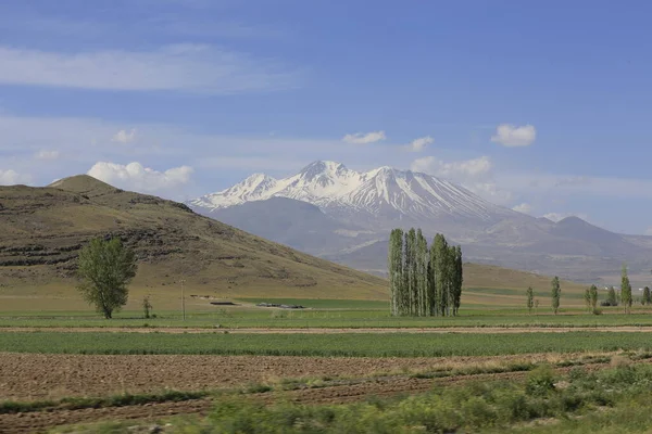 Erciyes Mountain Sopka Nacházející Střední Anatolii Sultansazl Jihozápadně Kayseri Masivní — Stock fotografie