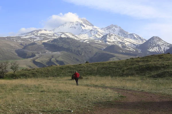 Montaña Erciyes Volcán Localizado Región Central Anatolia Sultansazl Suroeste Kayseri — Foto de Stock