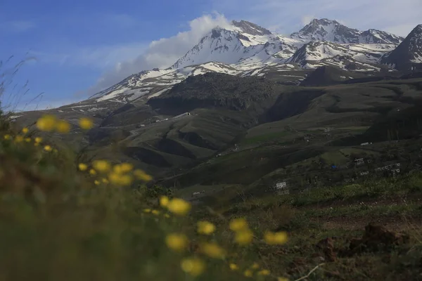 Montaña Erciyes Volcán Localizado Región Central Anatolia Sultansazl Suroeste Kayseri — Foto de Stock