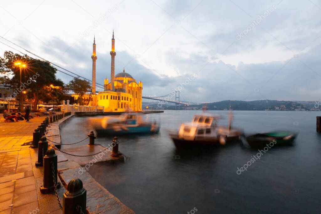 Byk Mecidiye Mosque, or Ortaky Mosque, as it is known by the public, is a Neo Baroque mosque located on the beach in Ortaky district of Beikta district in Istanbul Bosphorus.