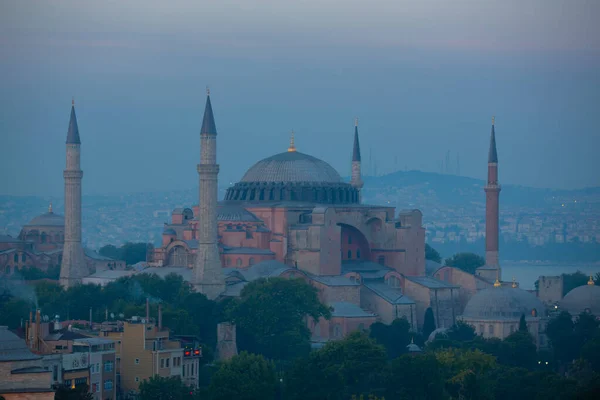 Blauwe Moskee Hagia Sophia Moskee Luchtfoto — Stockfoto