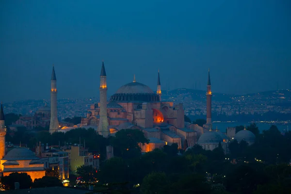 Kék Mecset Hagia Sophia Mecset Légi Kilátás — Stock Fotó