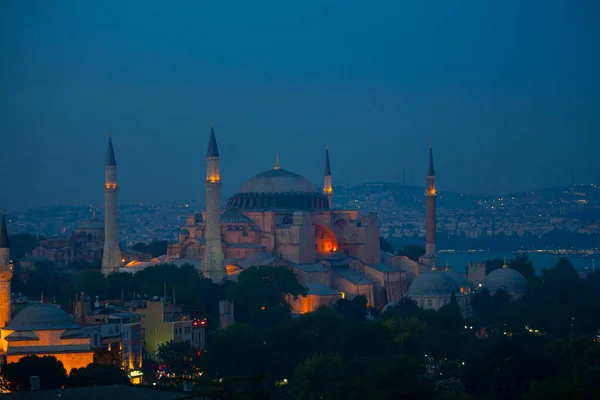 Modrá Mešita Hagia Sophia Mešita Letecký Pohled — Stock fotografie