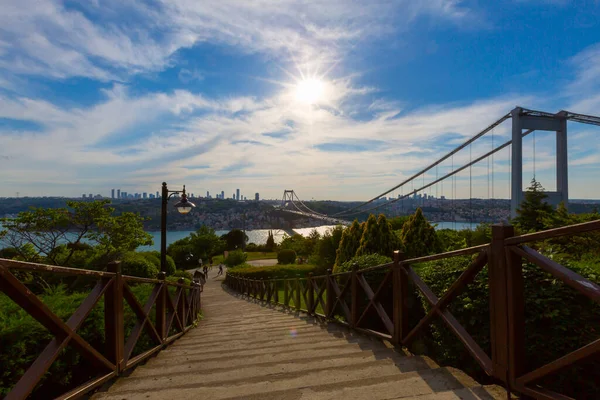 Istanbul Bosphorus Bridge Scenery Traffic Heavy — Stock Photo, Image