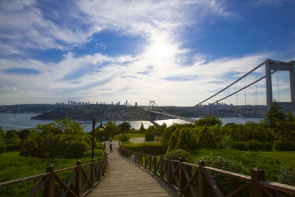 Istanbul Bosphorus Bridge Scenery Traffic Heavy — Stock Photo, Image