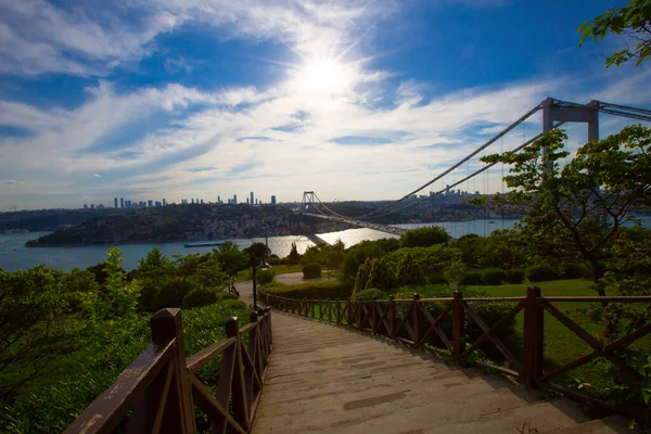 Istanbul Bosphorus Bridge Scenery Traffic Heavy — Stock Photo, Image