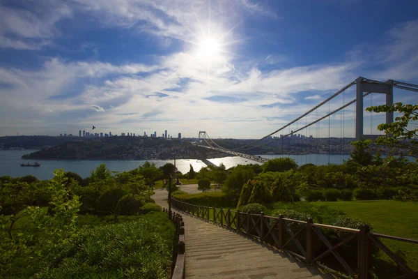 Istanbul Bosphorus Bridge Scenery Traffic Heavy — Stock Photo, Image