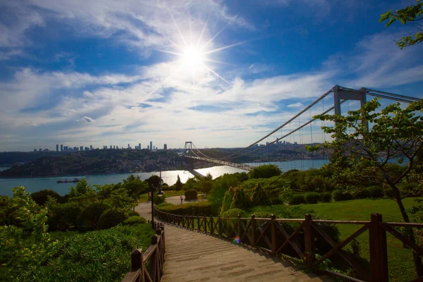 Istanbul Bosphorus Bridge Scenery Traffic Heavy — Stock Photo, Image