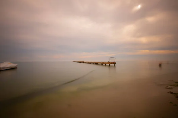 Lunga Esposizione Molo Paesaggio — Foto Stock