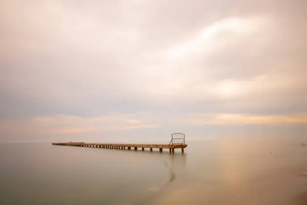 Dlouhé Vystavení Molo Krajina — Stock fotografie